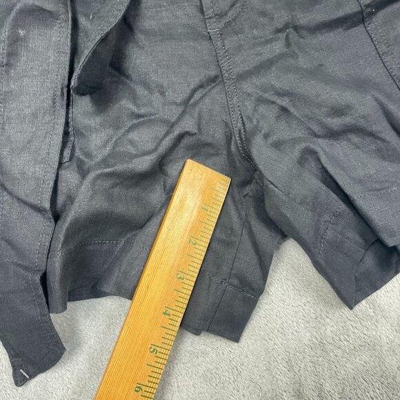 Lauren Ralph Lauren Black Linen Belted High-Waist Shorts Size 12 NWT 6199 - Picture 6 of 8